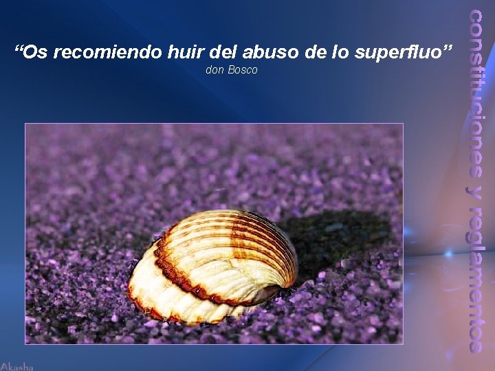 “Os recomiendo huir del abuso de lo superfluo” don Bosco 