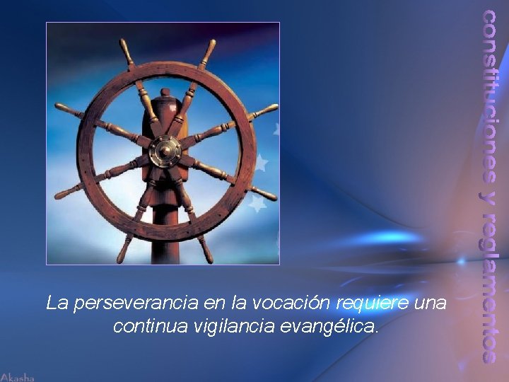 La perseverancia en la vocación requiere una continua vigilancia evangélica. 