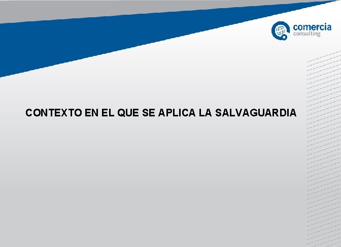 CONTEXTO EN EL QUE SE APLICA LA SALVAGUARDIA 