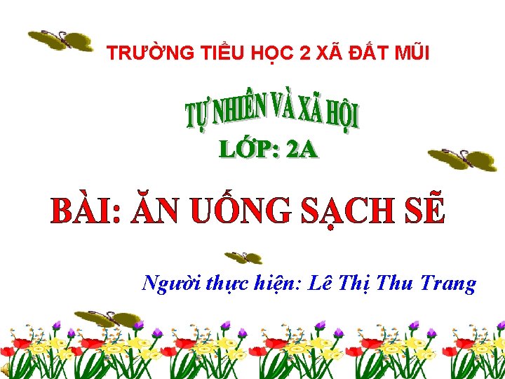 TRƯỜNG TIỂU HỌC 2 XÃ ĐẤT MŨI Người thực hiện: Lê Thị Thu Trang TRƯỜNG TIỂU HỌC 2 XÃ ĐẤT MŨI Người thực hiện: Lê Thị Thu Trang