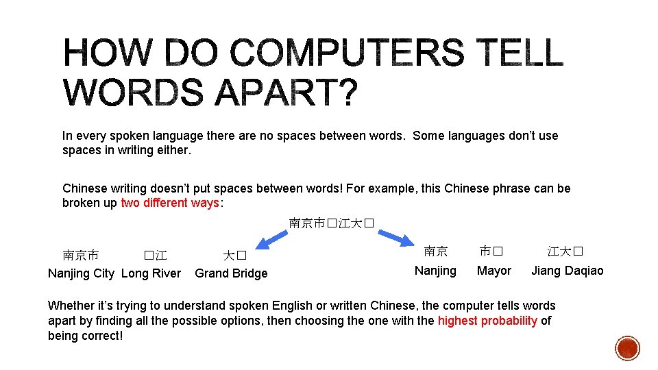 In every spoken language there are no spaces between words. Some languages don’t use