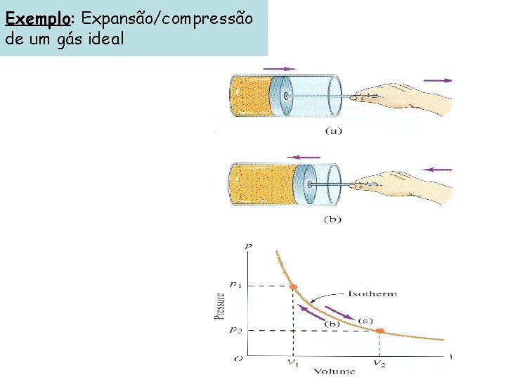 Exemplo: Expansão/compressão de um gás ideal 