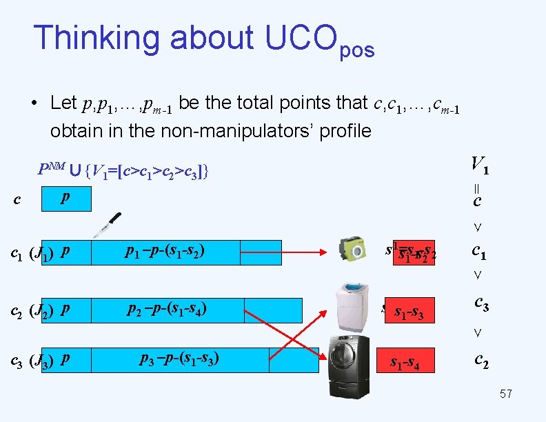Thinking about UCOpos • Let p, p 1, …, pm-1 be the total points