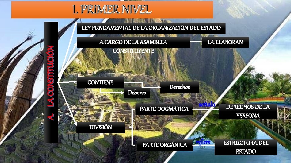 I. PRIMER NIVEL A. LA CONSTITUCIÓN LEY FUNDAMENTAL DE LA ORGANIZACIÓN DEL ESTADO LA