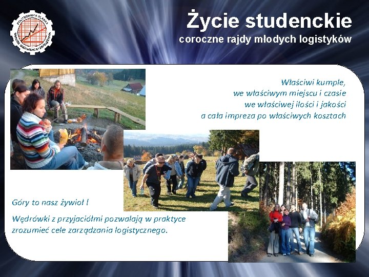 Życie studenckie coroczne rajdy młodych logistyków Właściwi kumple, we właściwym miejscu i czasie we