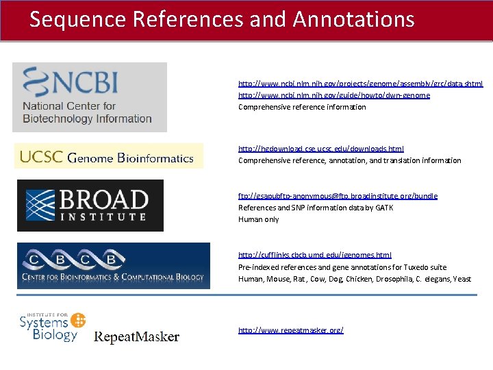 Sequence References and Annotations Click to edit Master title style http: //www. ncbi. nlm.