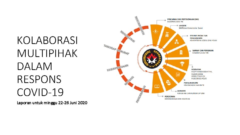 KOLABORASI MULTIPIHAK DALAM RESPONS COVID-19 Laporan untuk minggu 22 -26 Juni 2020 