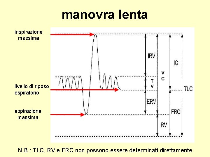 manovra lenta inspirazione massima livello di riposo espiratorio espirazione massima N. B. : TLC,