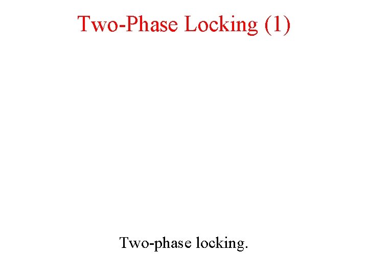 Two-Phase Locking (1) Two-phase locking. 