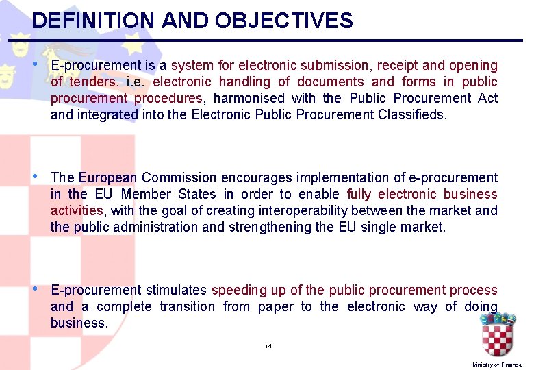TRANSPARENCY OF PUBLIC PROCUREMENT AND FUNDING OF PROJECTS
