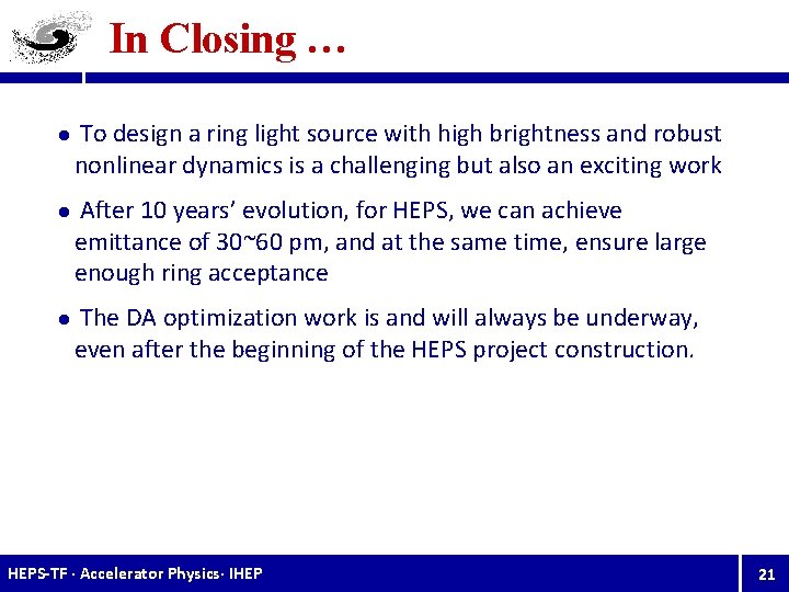 In Closing … l l l To design a ring light source with high