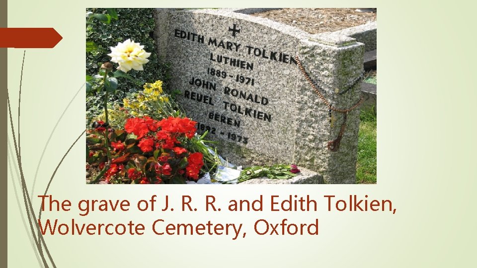 The grave of J. R. R. and Edith Tolkien, Wolvercote Cemetery, Oxford 