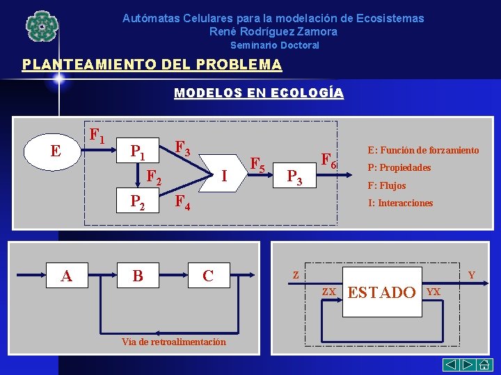 Autómatas Celulares para la modelación de Ecosistemas René Rodríguez Zamora Seminario Doctoral PLANTEAMIENTO DEL