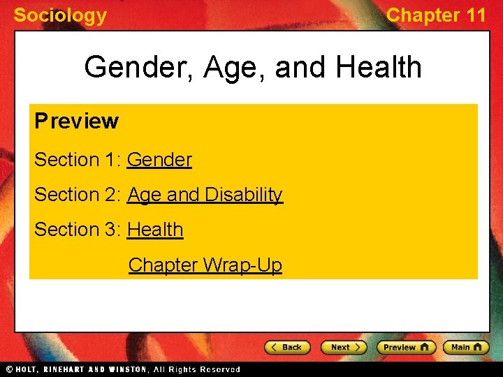 Sociology Chapter 11 Gender Age and Health Preview