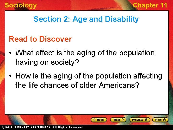 Sociology Chapter 11 Gender Age and Health Preview