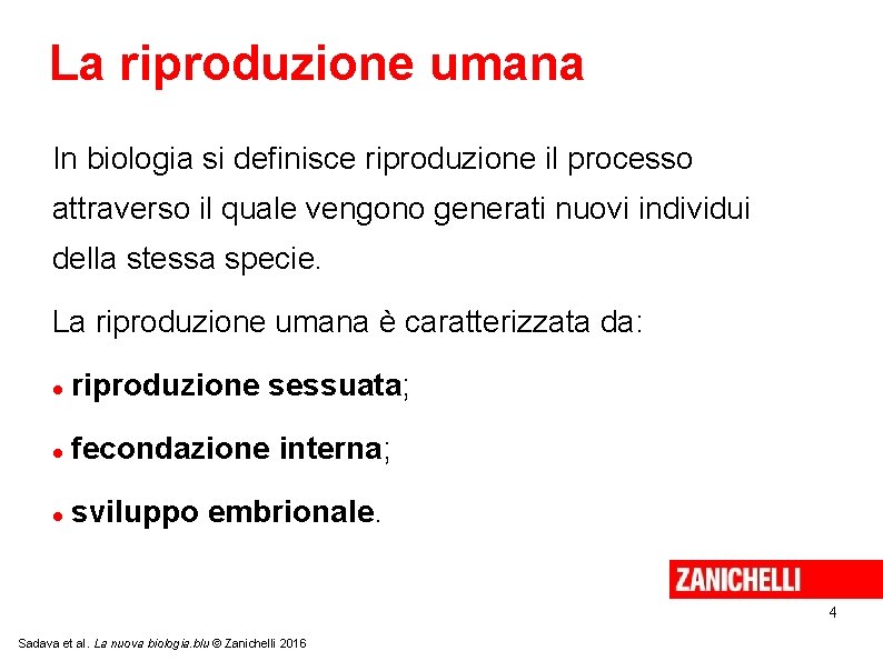 La riproduzione umana In biologia si definisce riproduzione il processo attraverso il quale vengono