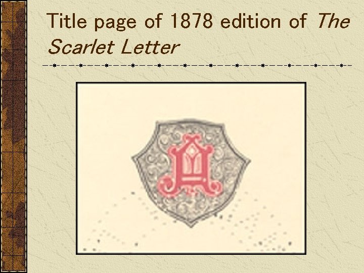 Title page of 1878 edition of The Scarlet Letter 