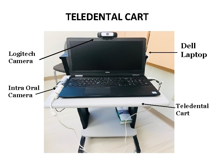 TELEDENTAL CART Logitech Camera Dell Laptop Intra Oral Camera Teledental Cart 