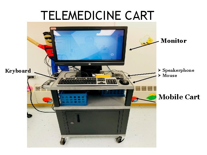 TELEMEDICINE CART HP All In One Monitor Keyboard Ø Speakerphone Ø Mouse Mobile Cart