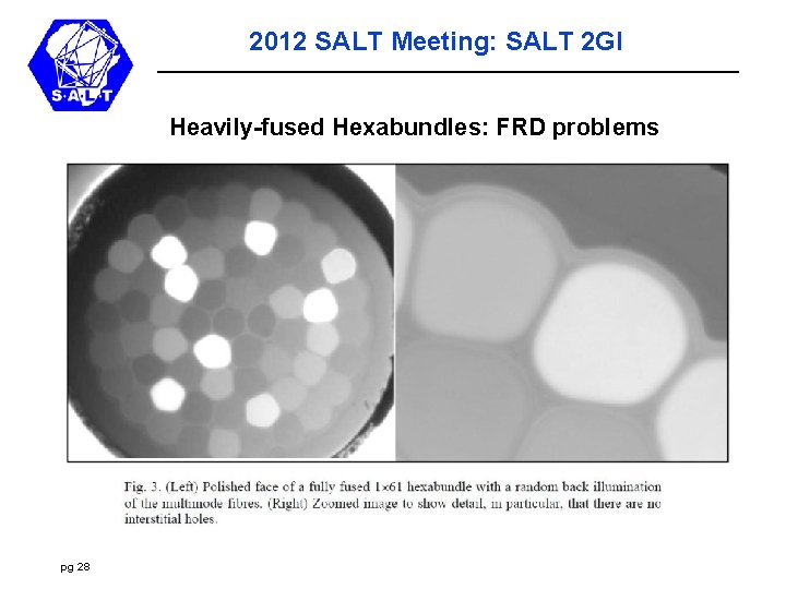 2012 SALT Meeting: SALT 2 GI Heavily-fused Hexabundles: FRD problems pg 28 
