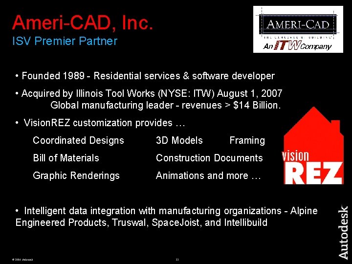 Ameri-CAD, Inc. ISV Premier Partner • Founded 1989 - Residential services & software developer