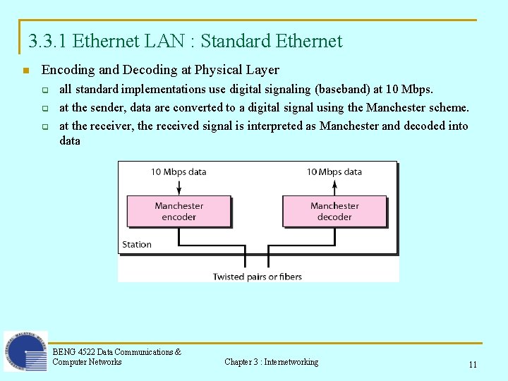 3. 3. 1 Ethernet LAN : Standard Ethernet n Encoding and Decoding at Physical
