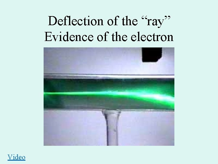 Deflection of the “ray” Evidence of the electron Video 