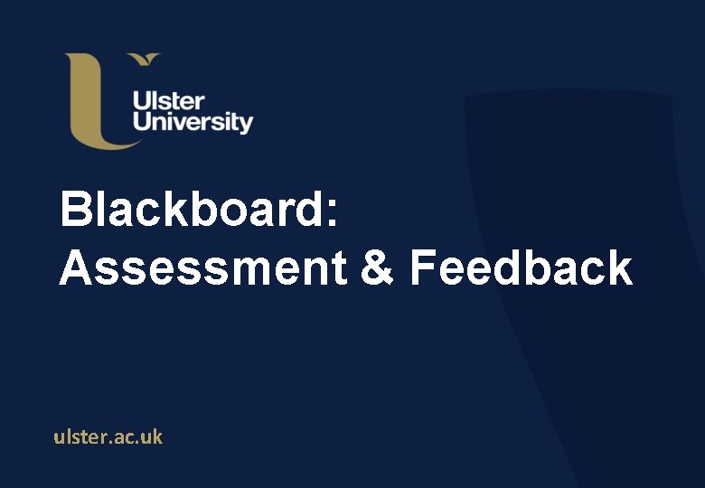 Blackboard: Assessment & Feedback ulster. ac. uk 
