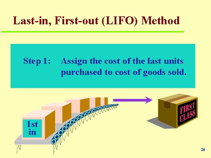 Last-in, First-out (LIFO) Method Step 1: Assign the cost of the last units purchased
