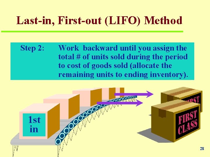 Last-in, First-out (LIFO) Method Step 2: Work backward until you assign the total #