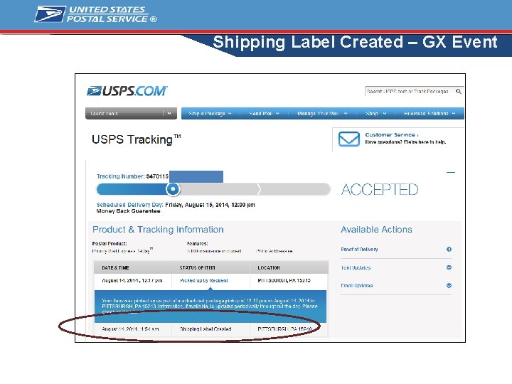 Shipping Label Created – GX Event 