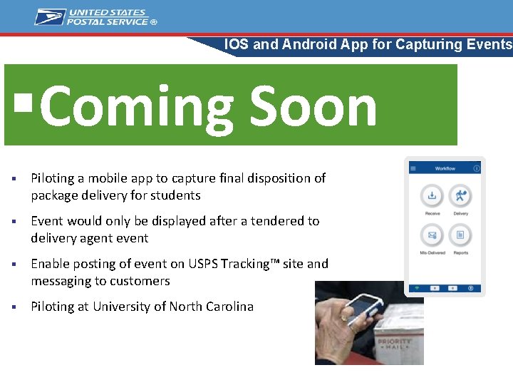 IOS and Android App for Capturing Events §Coming Soon § Piloting a mobile app