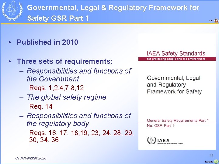 Governmental, Legal & Regulatory Framework for Safety GSR Part 1 END • Published in
