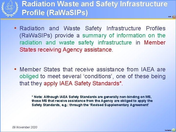 Radiation Waste and Safety Infrastructure Profile (Ra. Wa. SIPs) END • Radiation and Waste