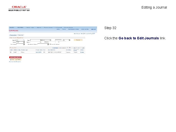 Editing a Journal Step 32 Click the Go back to Edit Journals link. 
