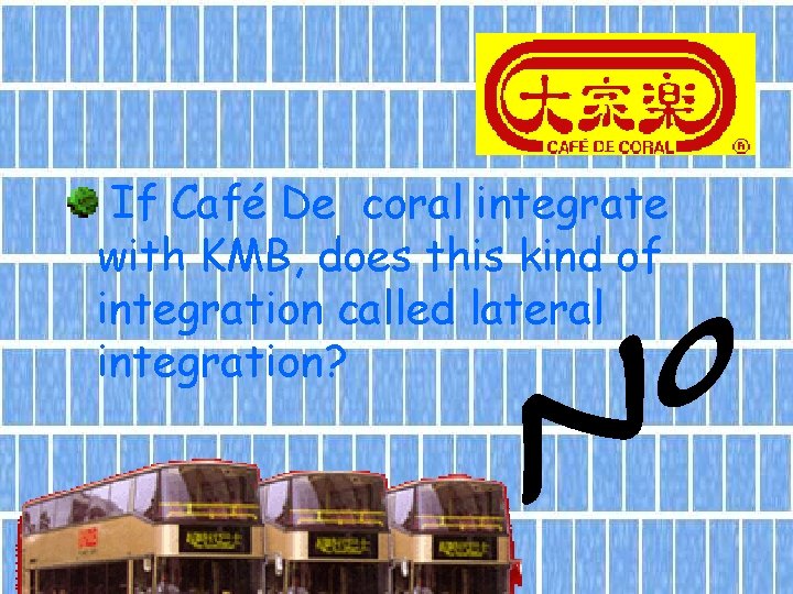 If Café De coral integrate with KMB, does this kind of integration called lateral