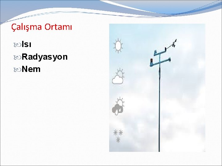 Çalışma Ortamı Isı Radyasyon Nem 