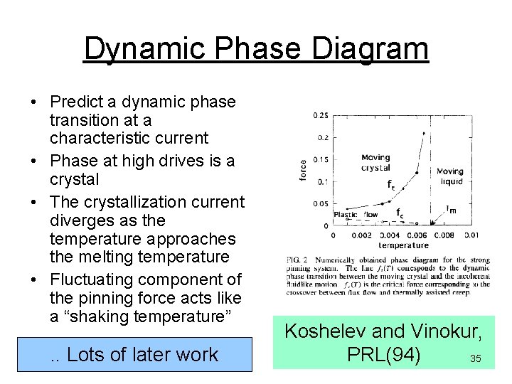 Dynamic Phase Diagram • Predict a dynamic phase transition at a characteristic current •