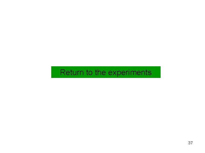 Return to the experiments 37 