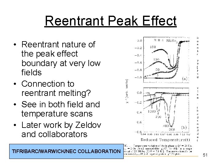 Reentrant Peak Effect • Reentrant nature of the peak effect boundary at very low