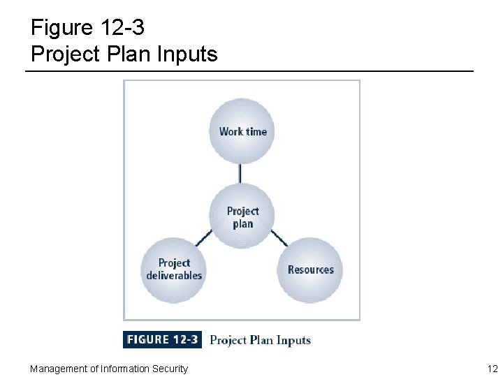 Figure 12 -3 Project Plan Inputs Management of Information Security 12 