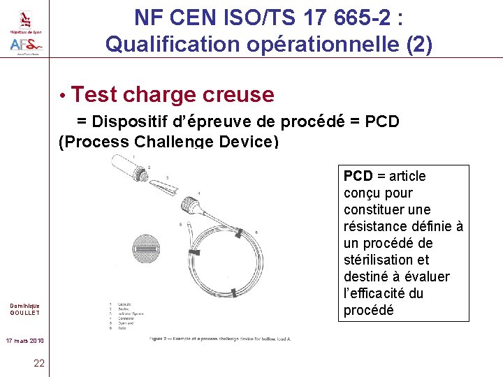 NF CEN ISO/TS 17 665 -2 : Qualification opérationnelle (2) • Test charge creuse