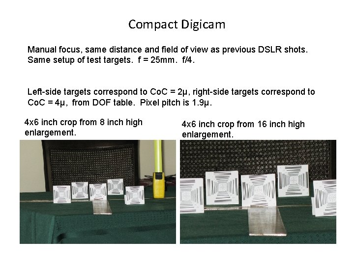 Compact Digicam Manual focus, same distance and field of view as previous DSLR shots.