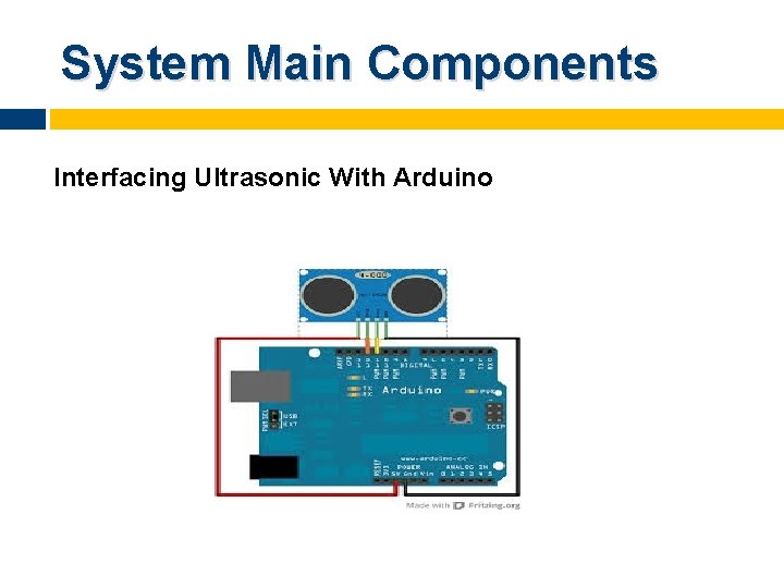 System Main Components Interfacing Ultrasonic With Arduino 