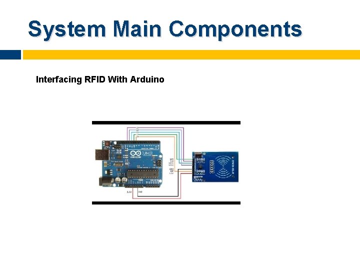 System Main Components Interfacing RFID With Arduino 