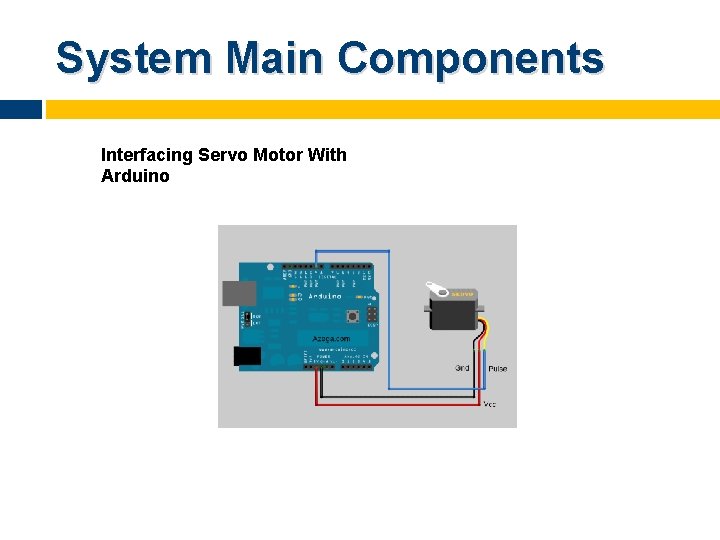 System Main Components Interfacing Servo Motor With Arduino 