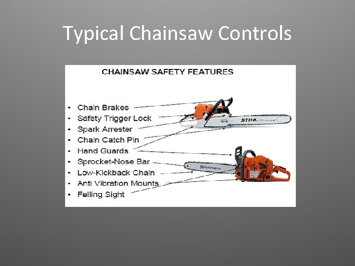 Typical Chainsaw Controls 