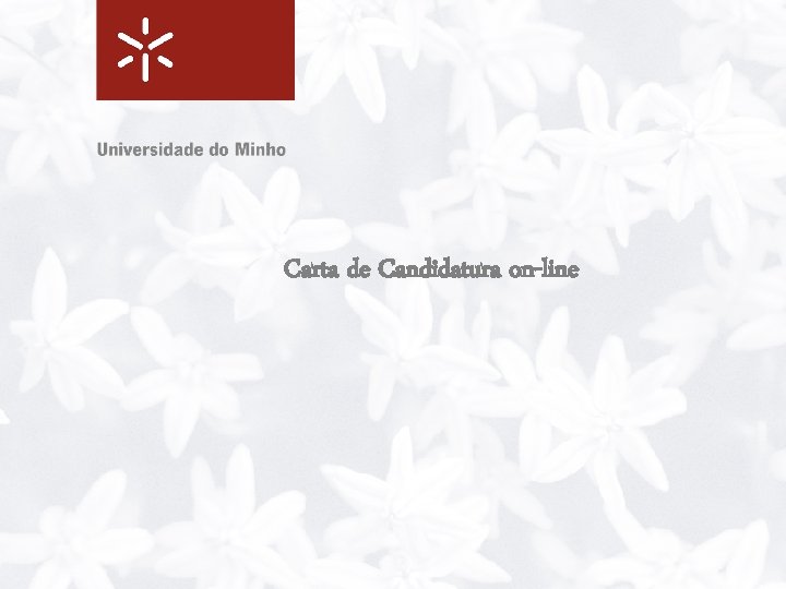 Carta de Candidatura on-line 