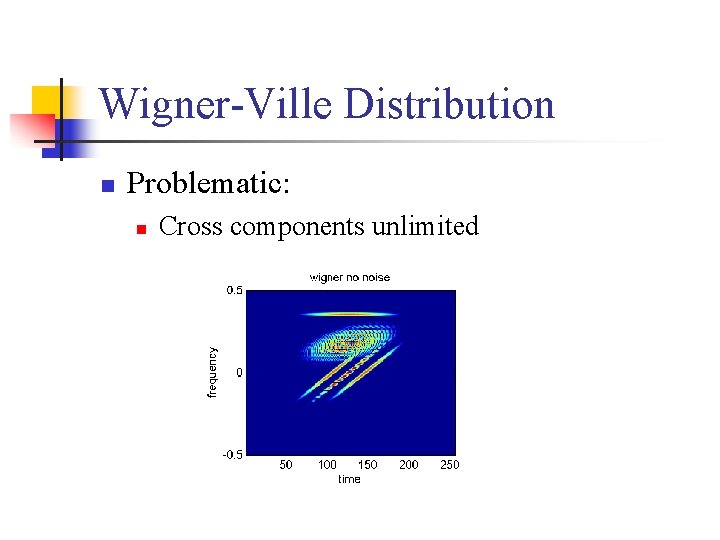 Wigner-Ville Distribution n Problematic: n Cross components unlimited 