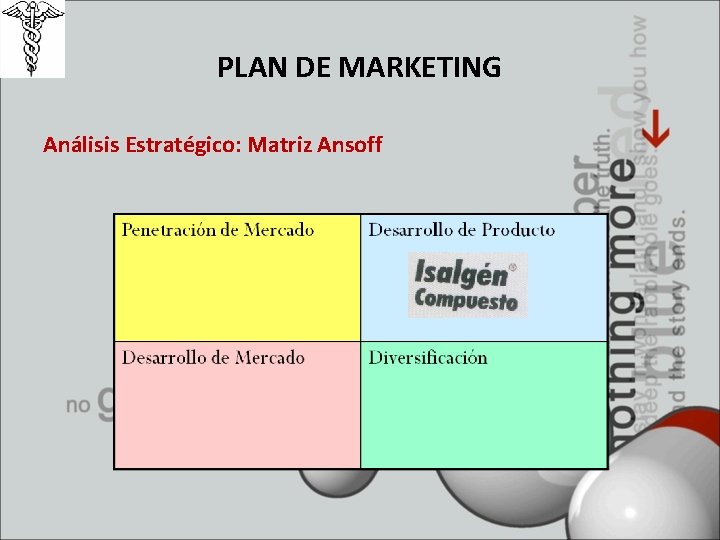 PLAN DE MARKETING Análisis Estratégico: Matriz Ansoff 